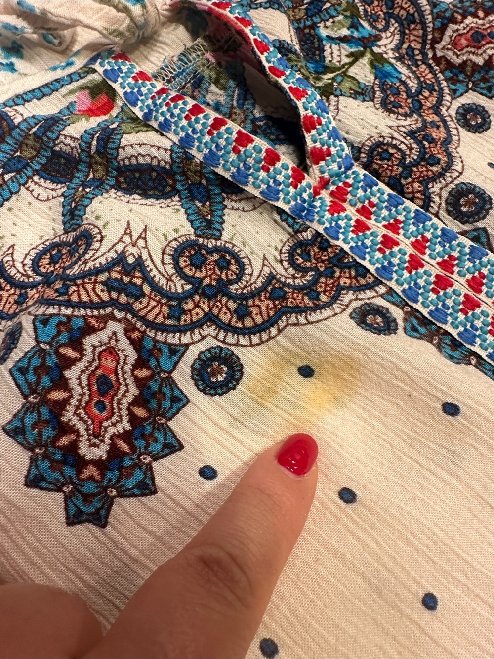 Bila Cream Tank with Blue and Red Floral Print - Picture 11 of 11